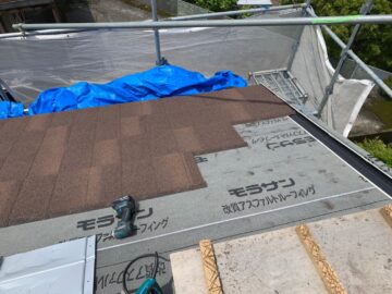スレート屋根コロニアルグラッサへ部分葺き替え工事が完了